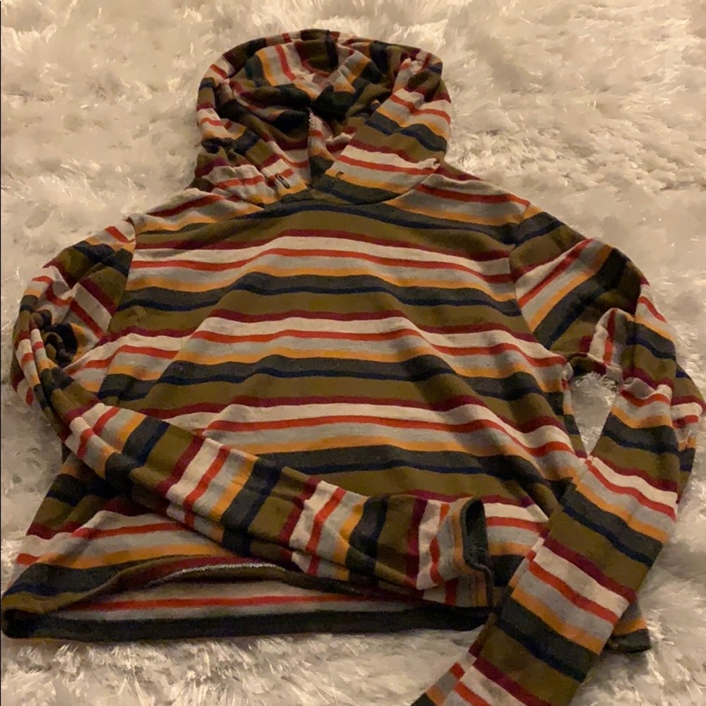 cropped stripped hoodie